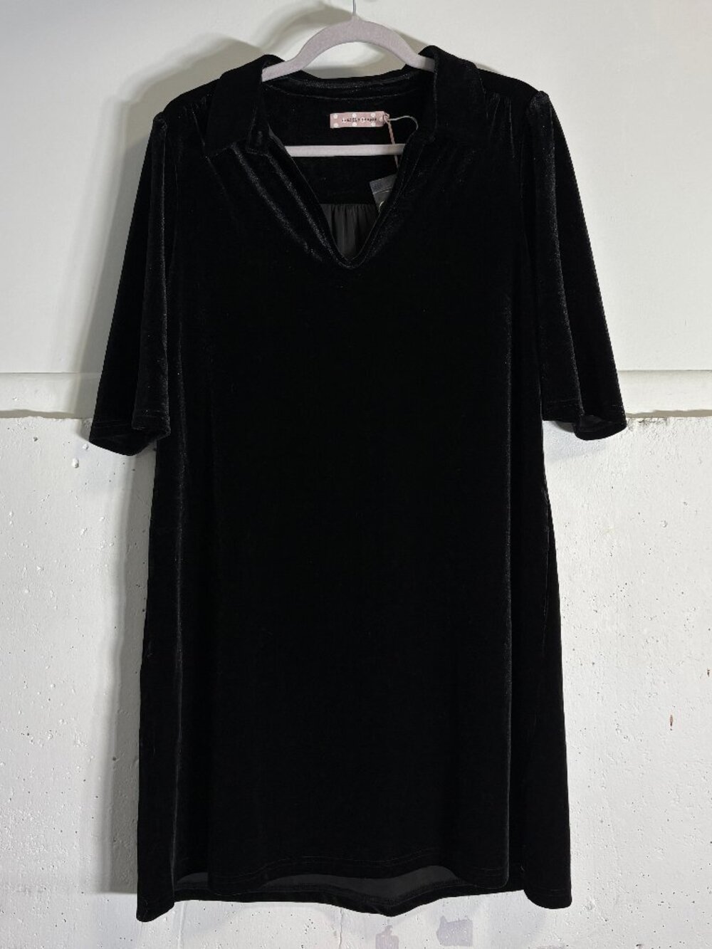 Traffic People Black Velvet Mini Dress